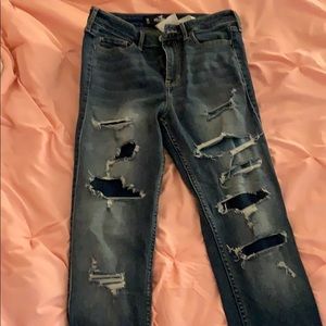 Hollister ripped patch jeans